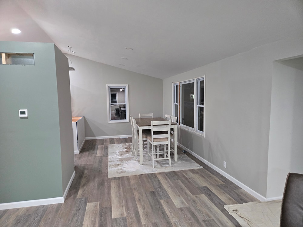 2 story home addition — completed dining room with new flooring — Findlay, Ohio