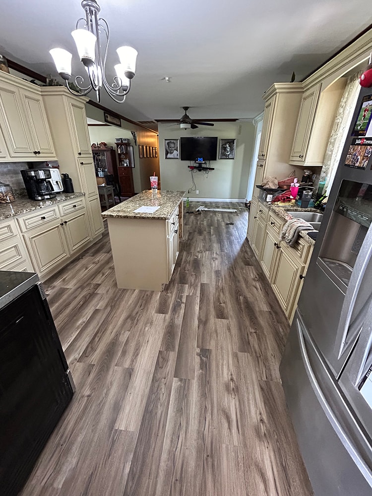 Home addition — completed kitchen with new LVP flooring throughout — Findlay, Ohio