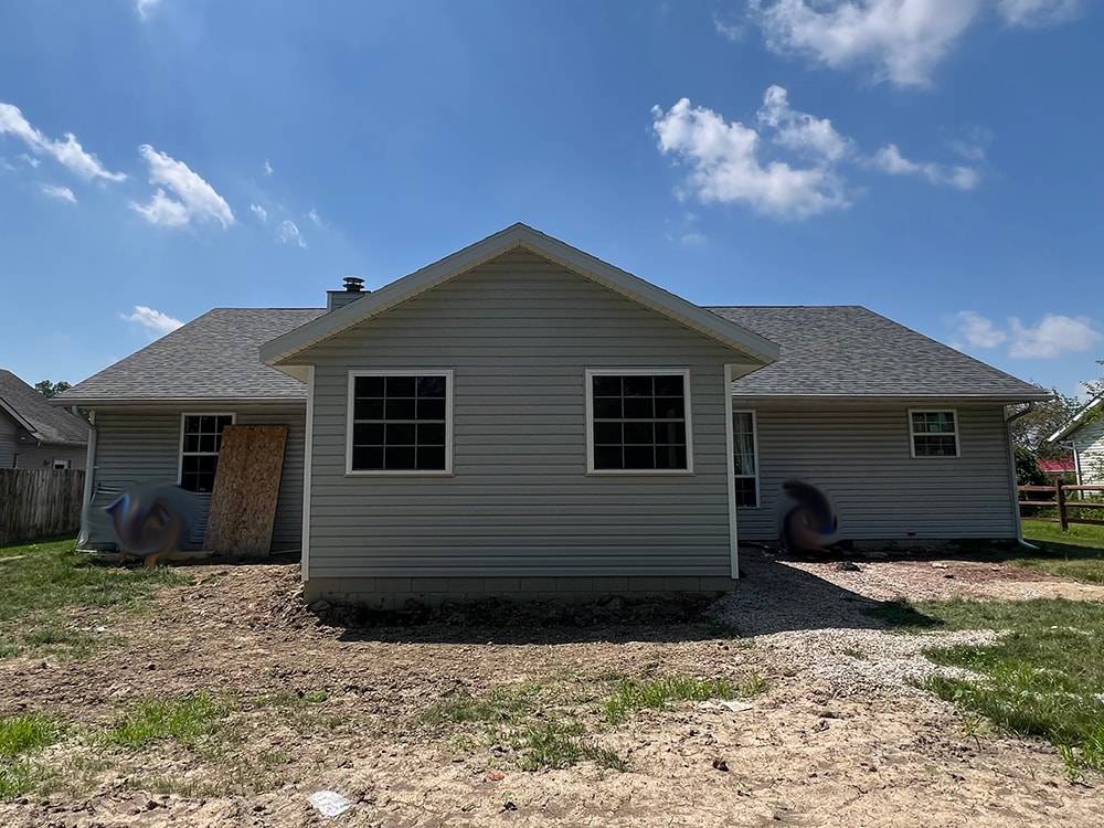 Small home addition — completed rear exterior with new windows — Findlay, Ohio