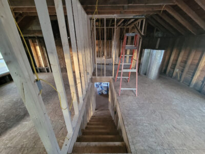 Stairs were flipped and re-framed